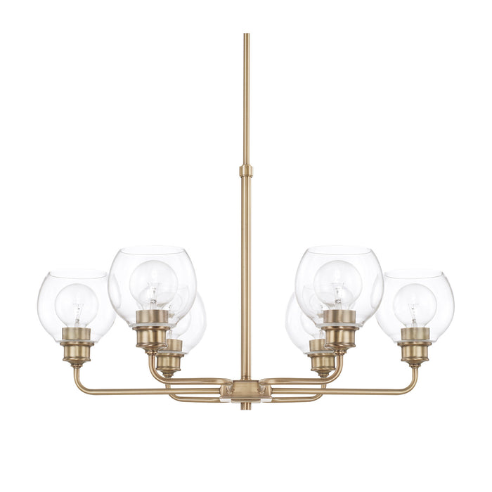 Capital Lighting 421161AD-426 Six Light Chandelier, Aged Brass