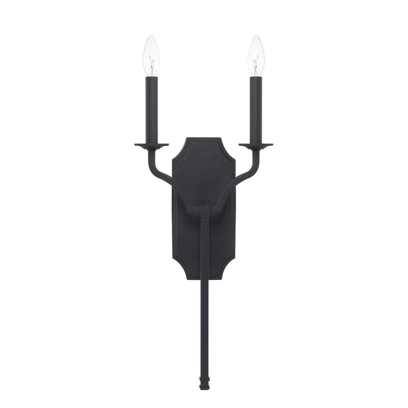 Capital Lighting 619821BI Two Light Wall Sconce, Black Iron