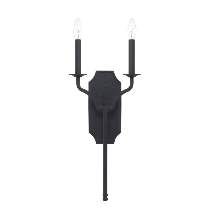 Capital Lighting 619821BI Two Light Wall Sconce, Black Iron