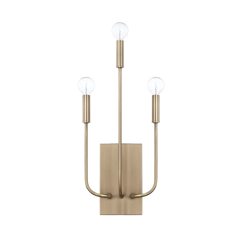 Capital Lighting 621931AD Three Light Wall Sconce, Aged Brass