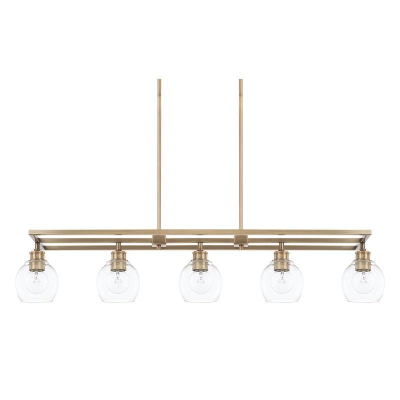 Capital Lighting 821151AD-426 Five Light Island Pendant, Aged Brass