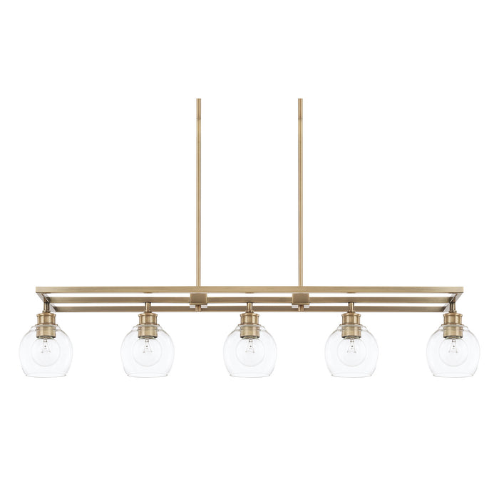 Capital Lighting 821151AD-426 Five Light Island Pendant, Aged Brass