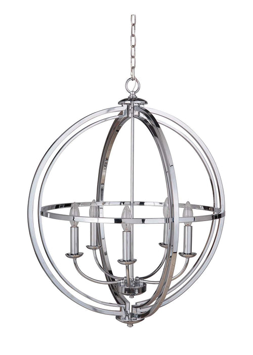 Craftmade 40135-CH Five Light Foyer Pendant, Chrome