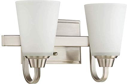 Craftmade 41902-BNK Two Light Vanity, Brushed Polished Nickel