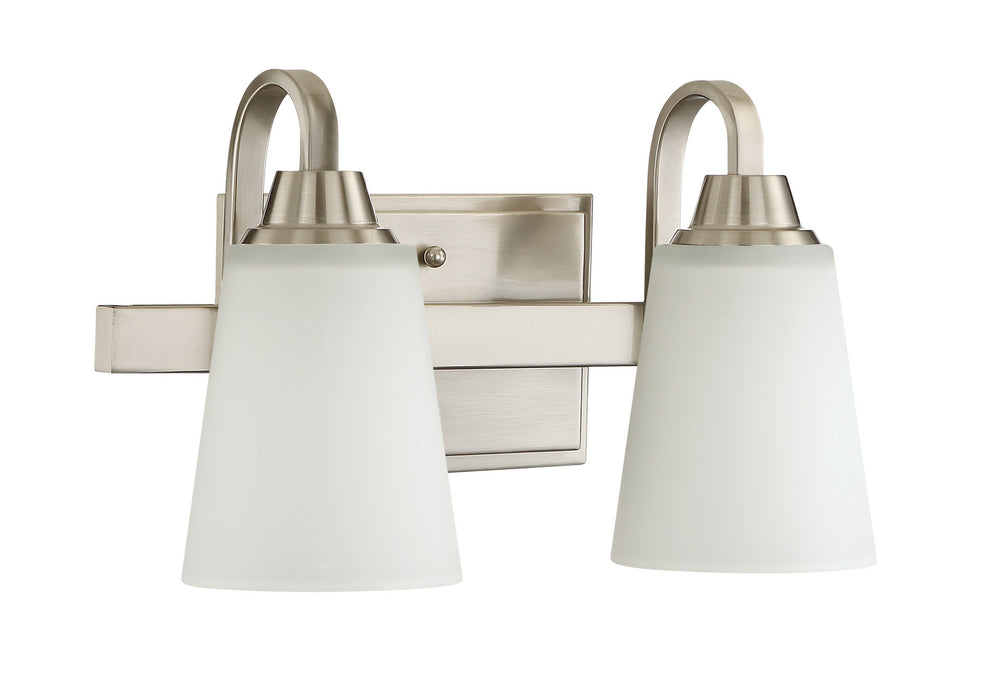 Craftmade 41902-BNK Two Light Vanity, Brushed Polished Nickel
