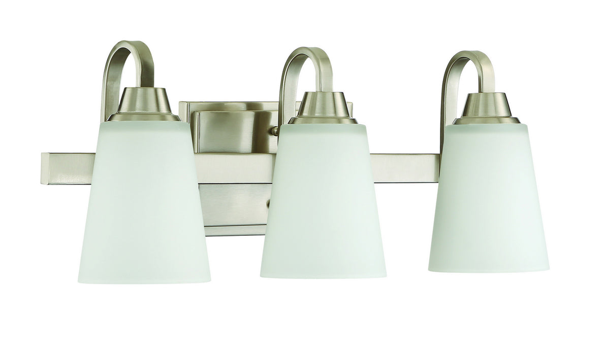Craftmade 41903-BNK Three Light Vanity, Brushed Polished Nickel