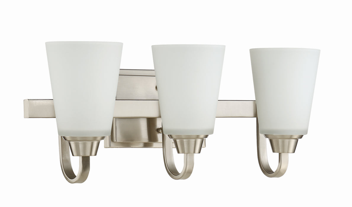 Craftmade 41903-BNK Three Light Vanity, Brushed Polished Nickel