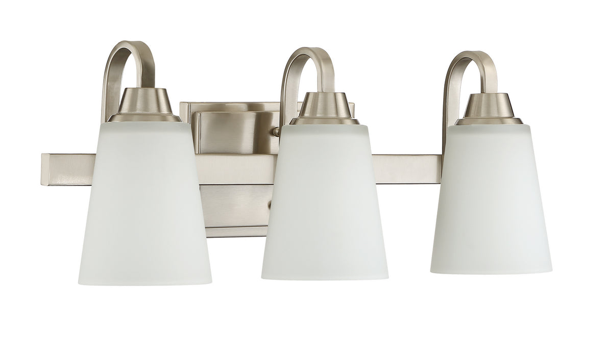 Craftmade 41903-BNK Three Light Vanity, Brushed Polished Nickel