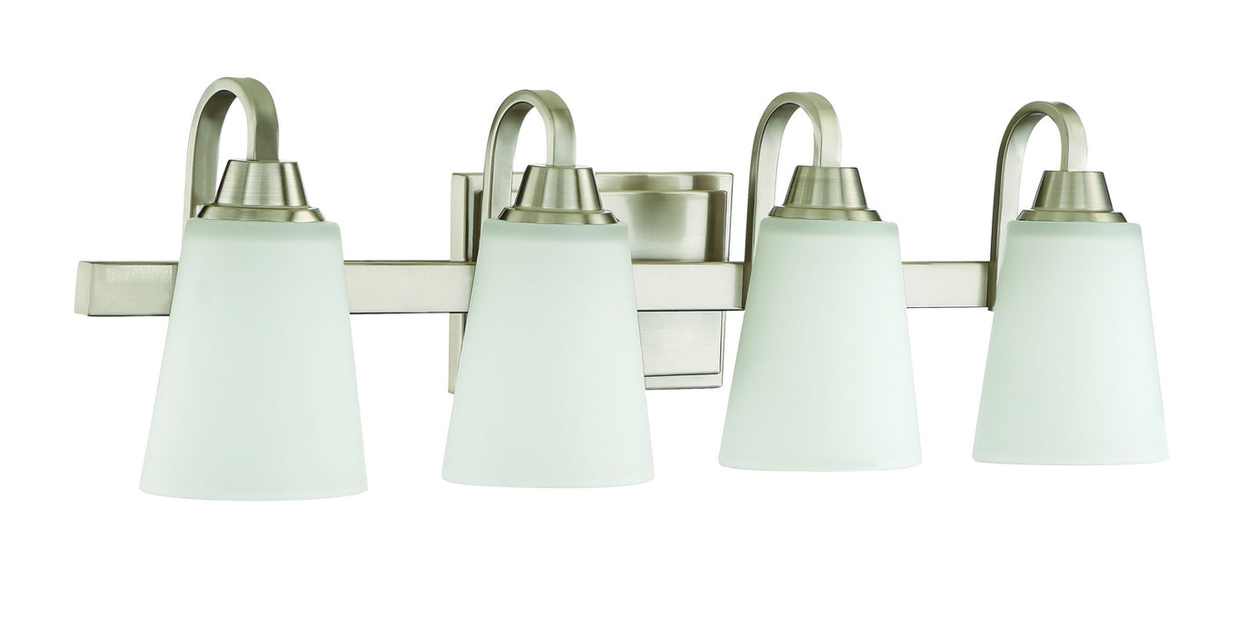 Craftmade 41904-BNK Four Light Vanity, Brushed Polished Nickel
