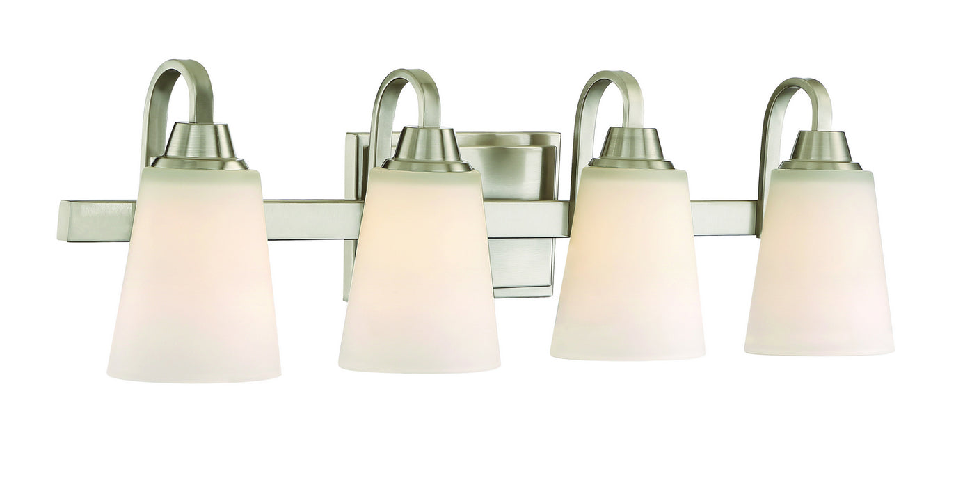 Craftmade 41904-BNK Four Light Vanity, Brushed Polished Nickel