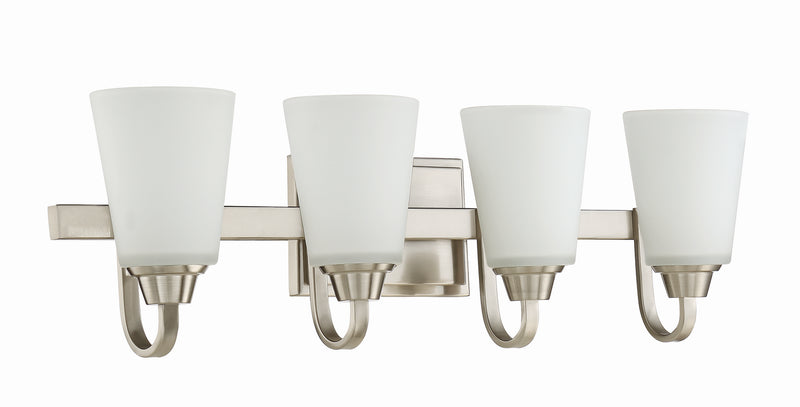 Craftmade 41904-BNK Four Light Vanity, Brushed Polished Nickel