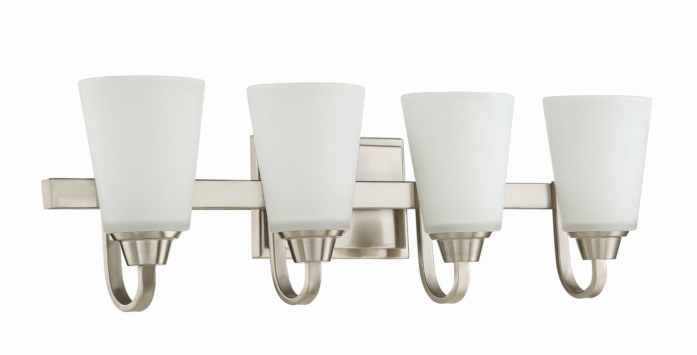 Craftmade 41904-BNK Four Light Vanity, Brushed Polished Nickel
