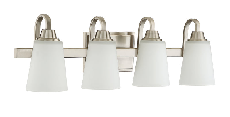 Craftmade 41904-BNK Four Light Vanity, Brushed Polished Nickel