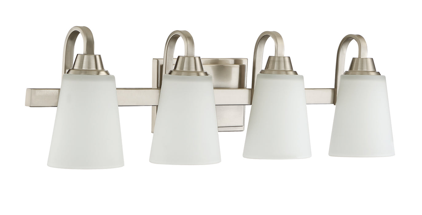 Craftmade 41904-BNK Four Light Vanity, Brushed Polished Nickel