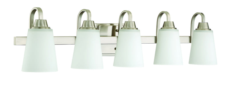 Craftmade 41905-BNK Five Light Vanity, Brushed Polished Nickel