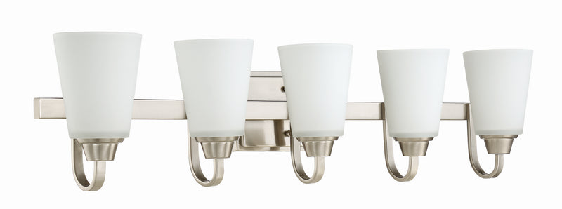 Craftmade 41905-BNK Five Light Vanity, Brushed Polished Nickel