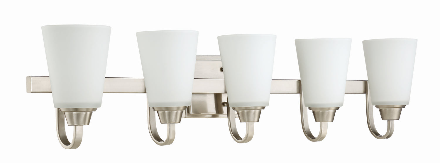 Craftmade 41905-BNK Five Light Vanity, Brushed Polished Nickel