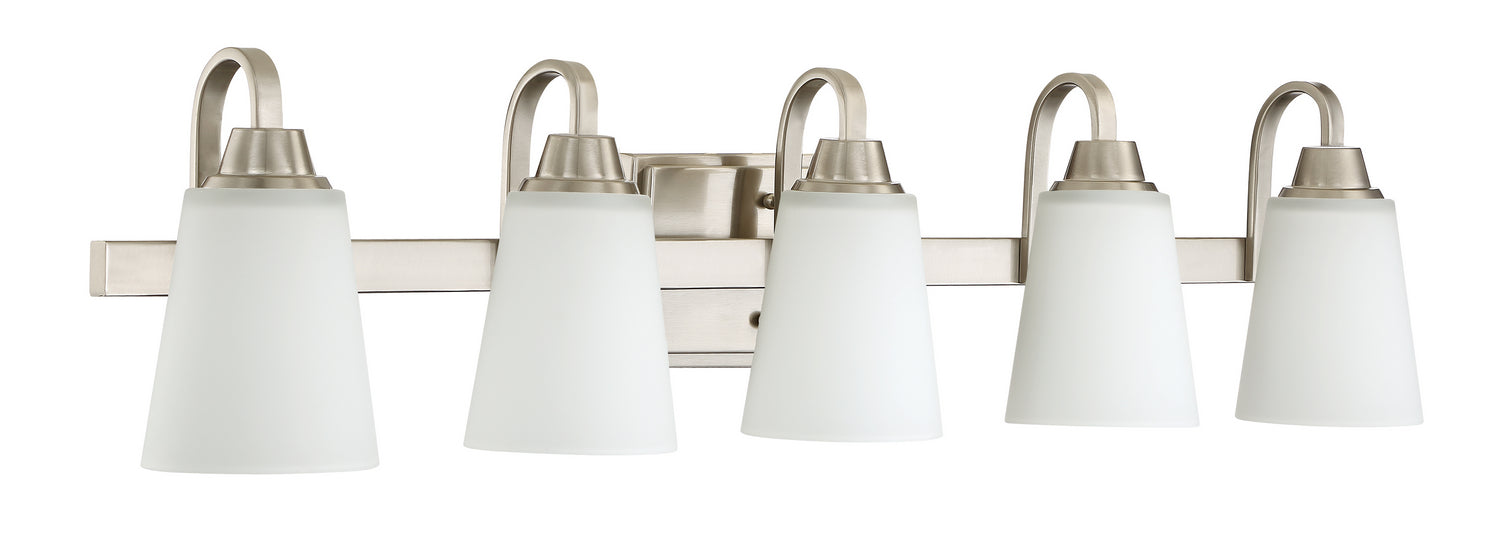 Craftmade 41905-BNK Five Light Vanity, Brushed Polished Nickel