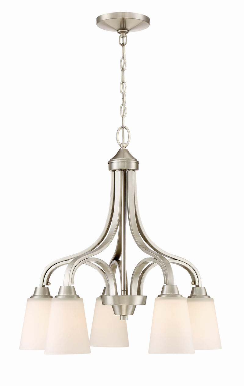 Craftmade 41915-BNK Five Light Chandelier, Brushed Polished Nickel