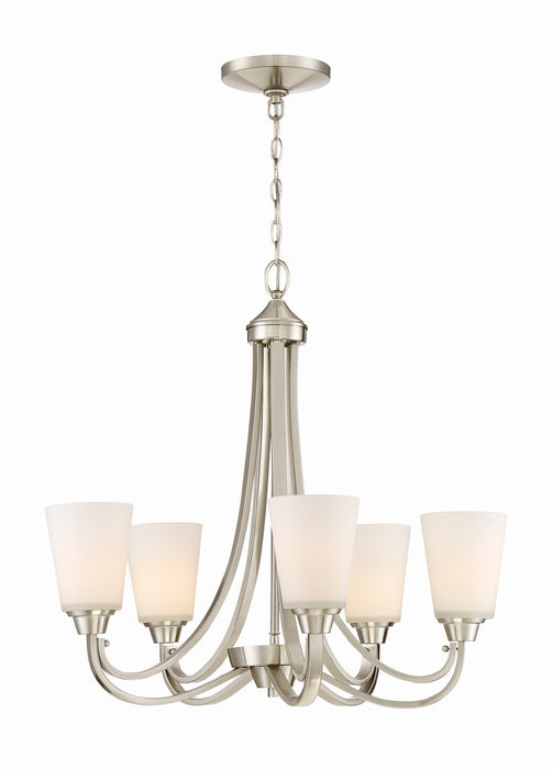 Craftmade 41925-BNK Five Light Chandelier, Brushed Polished Nickel