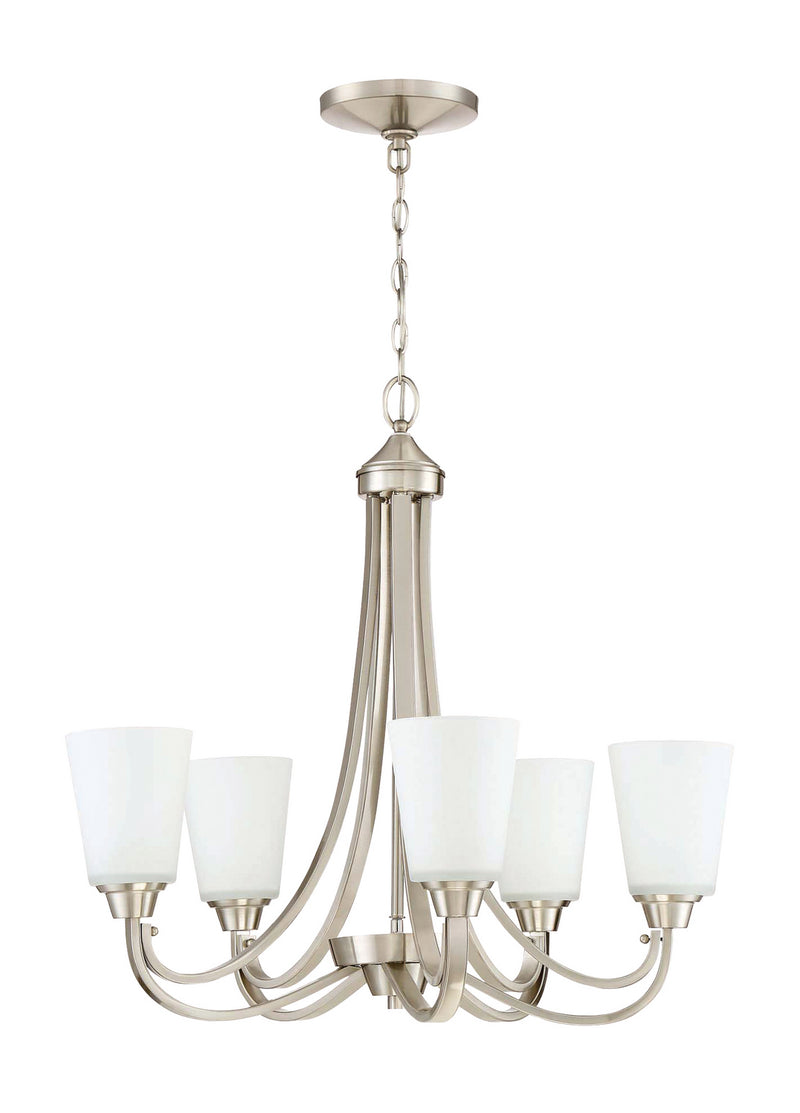 Craftmade 41925-BNK Five Light Chandelier, Brushed Polished Nickel