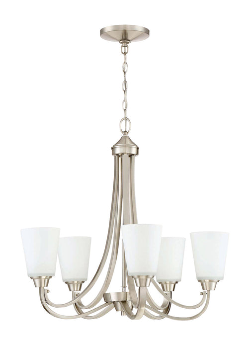 Craftmade 41925-BNK Five Light Chandelier, Brushed Polished Nickel
