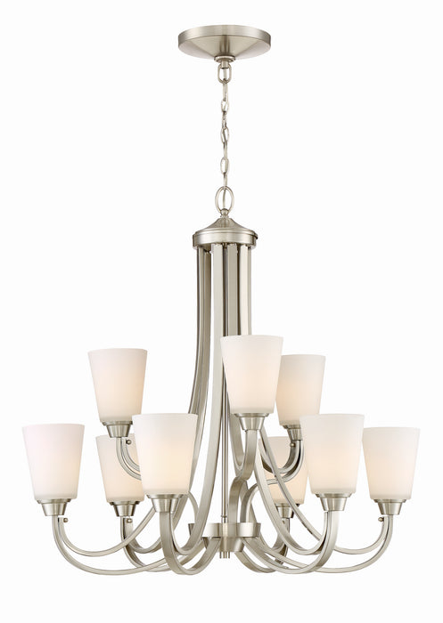 Craftmade 41929-BNK Nine Light Chandelier, Brushed Polished Nickel