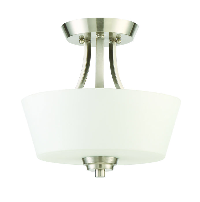 Craftmade 41952-BNK Two Light Convertible Semi Flush, Brushed Polished Nickel