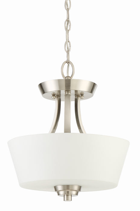 Craftmade 41952-BNK Two Light Convertible Semi Flush, Brushed Polished Nickel