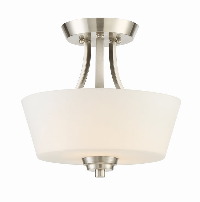 Craftmade 41952-BNK Two Light Convertible Semi Flush, Brushed Polished Nickel