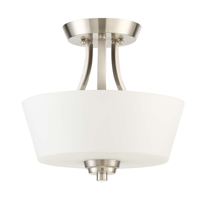 Craftmade 41952-BNK Two Light Convertible Semi Flush, Brushed Polished Nickel