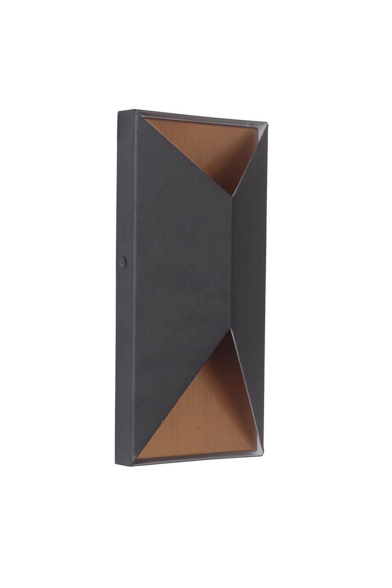 Craftmade Z3402-TBSB-LED LED Outdoor Pocket Sconce, Textured Black / Satin Brass