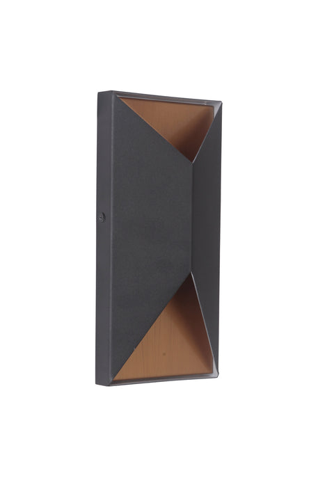 Craftmade Z3402-TBSB-LED LED Outdoor Pocket Sconce, Textured Black / Satin Brass