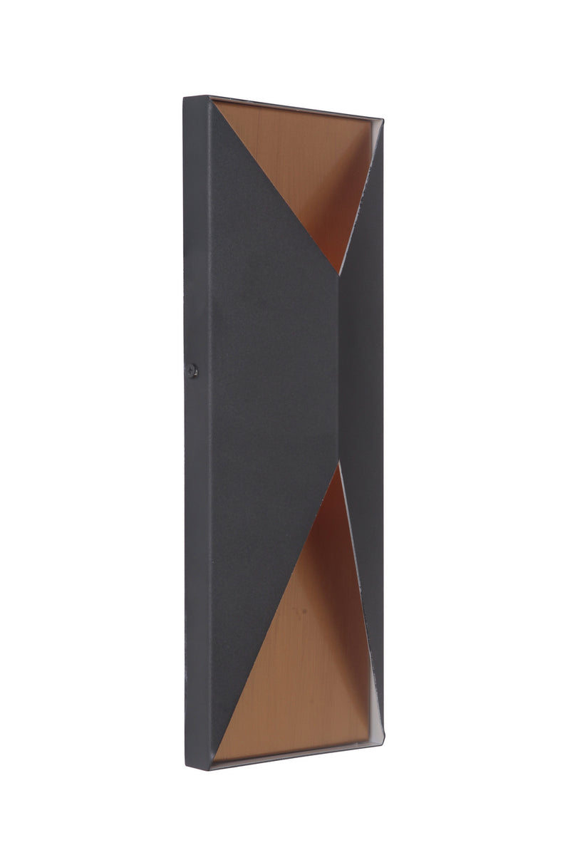 Craftmade Z3412-TBSB-LED LED Outdoor Pocket Sconce, Textured Black / Satin Brass
