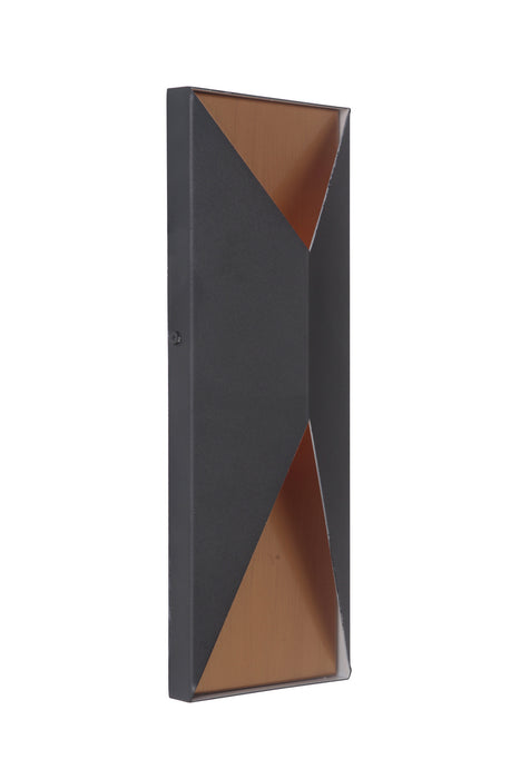 Craftmade Z3412-TBSB-LED LED Outdoor Pocket Sconce, Textured Black / Satin Brass