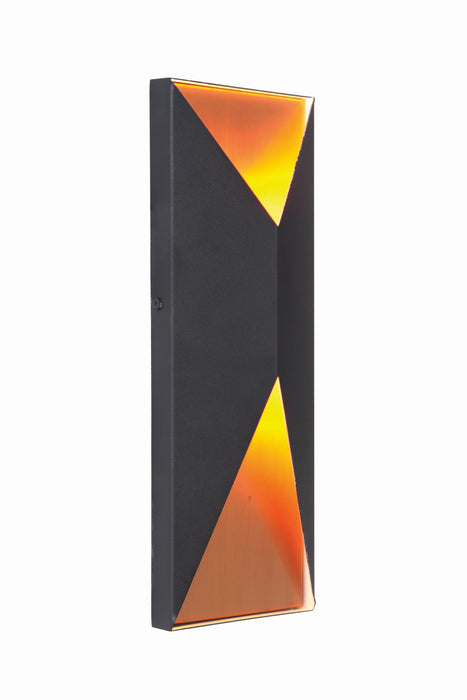 Craftmade Z3412-TBSB-LED LED Outdoor Pocket Sconce, Textured Black / Satin Brass