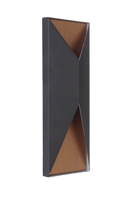 Craftmade Z3412-TBSB-LED LED Outdoor Pocket Sconce, Textured Black / Satin Brass