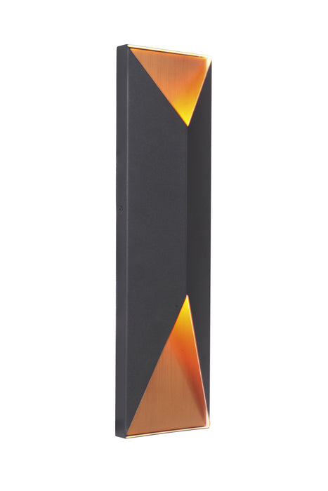 Craftmade Z3422-TBSB-LED LED Outdoor Pocket Sconce, Textured Black / Satin Brass