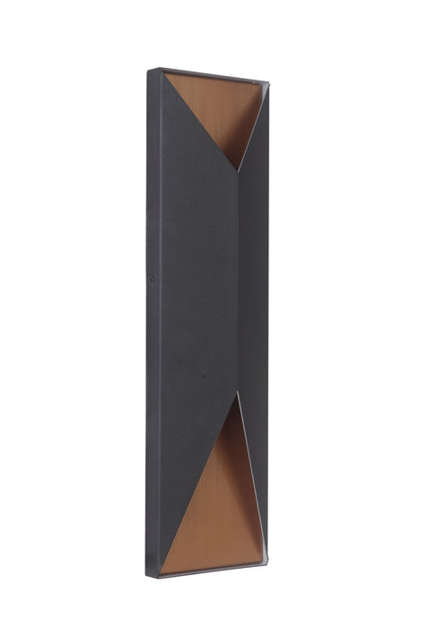 Craftmade Z3422-TBSB-LED LED Outdoor Pocket Sconce, Textured Black / Satin Brass