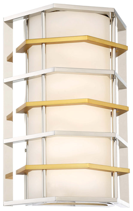 George Kovacs P1070-657-L LED Wall Sconce, Polished Nickel W/Honey Gold