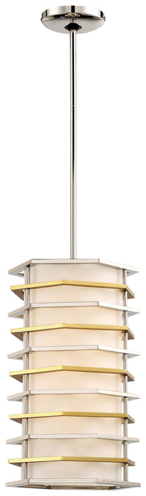 George Kovacs P1071-657-L LED Mini Pendant, Polished Nickel W/Honey Gold