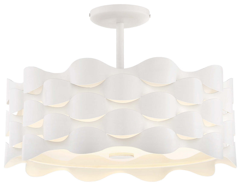 George Kovacs P1302-655-L LED Semi Flush Mount, Sand White