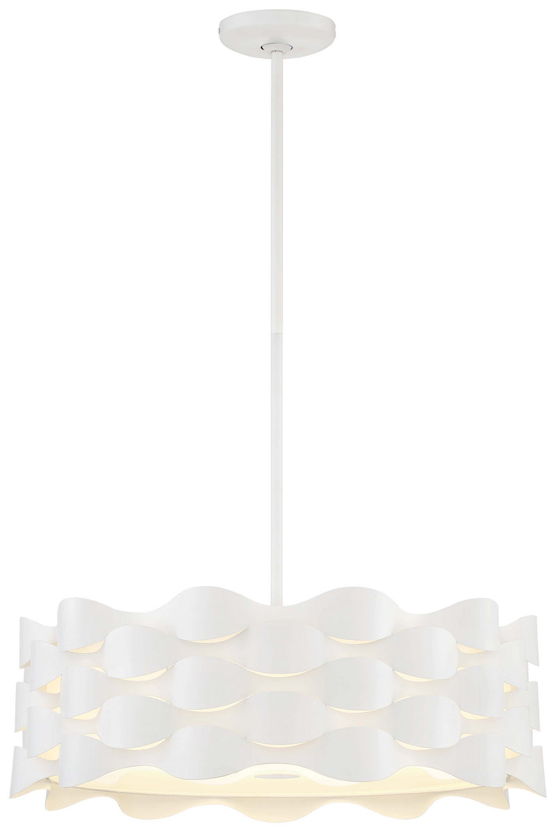 George Kovacs P1304-655-L LED Pendant, Sand White