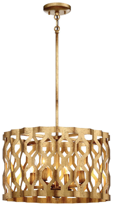 Metropolitan N6773-293 Four Light Pendant, Pandora Gold Leaf