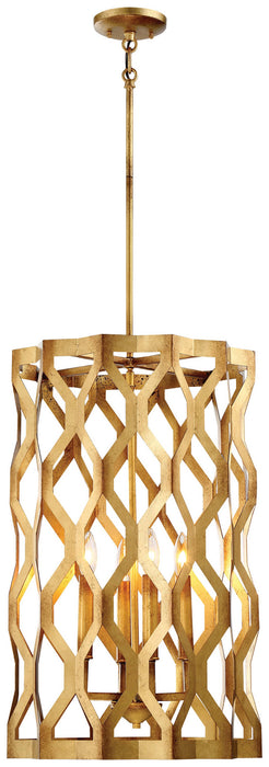 Metropolitan N6774-293 Four Light Pendant, Pandora Gold Leaf