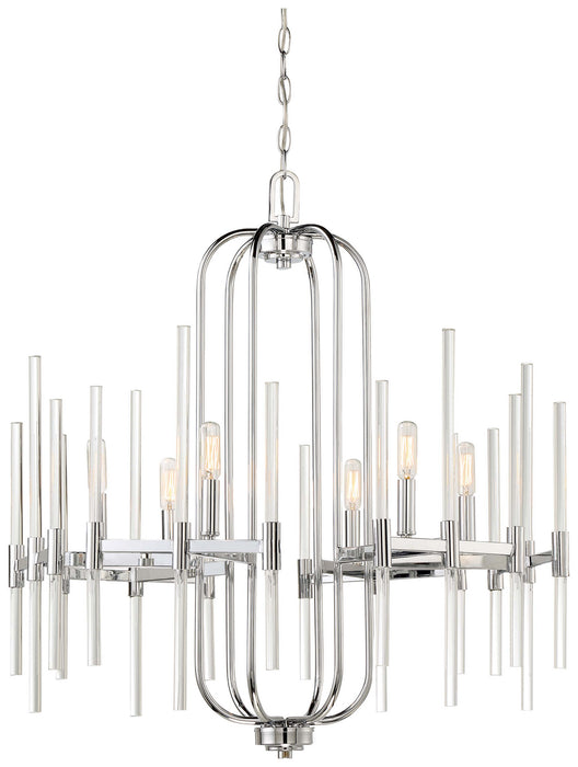 Minka-Lavery 3097-77 Six Light Chandelier, Chrome