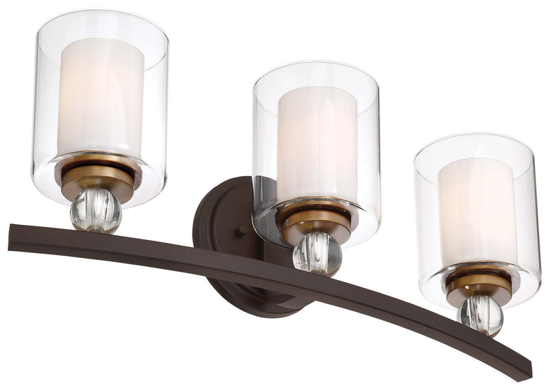Minka-Lavery 3073-416 Three Light Bath, Painted Bronze W/Natural Brush