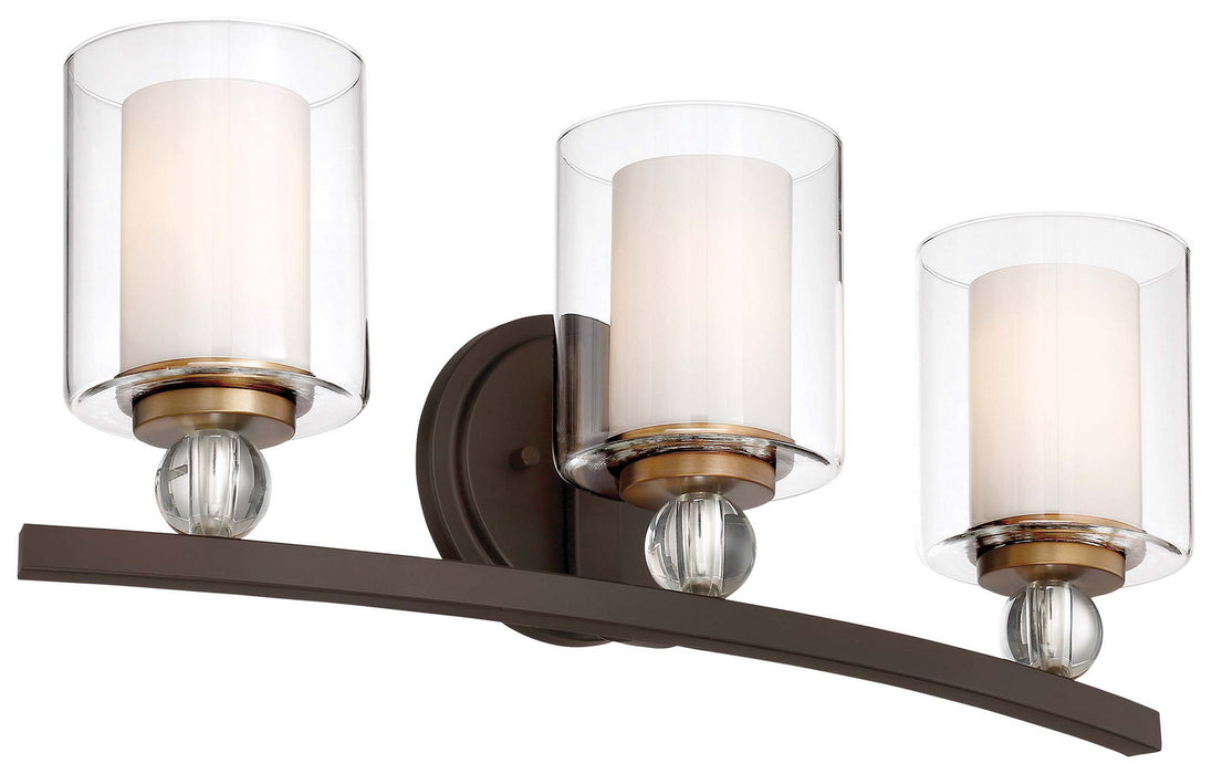 Minka-Lavery 3073-416 Three Light Bath, Painted Bronze W/Natural Brush