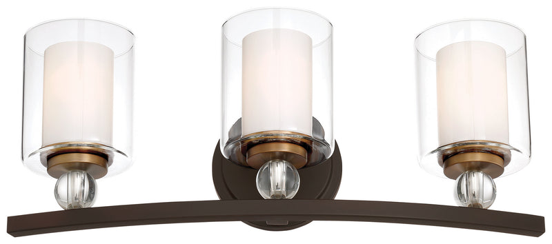 Minka-Lavery 3073-416 Three Light Bath, Painted Bronze W/Natural Brush
