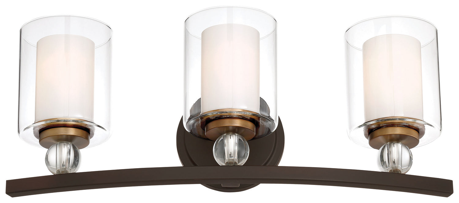 Minka-Lavery 3073-416 Three Light Bath, Painted Bronze W/Natural Brush
